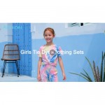 Arshiner Girls Clothing Set 2 PCS Tie Dye Outfits Twist Front Top and Pants Set