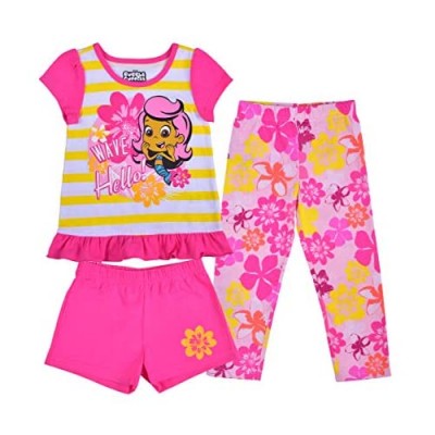 Bubble Guppies 3 Piece Leggings Set for Girls  Matching Tee  Shorts and Leggings Outfit