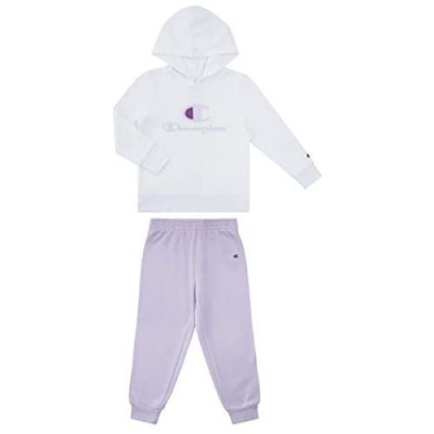 Champion Heritage Girls 2 (Two) Piece Fleece Hoodie Fleece Jogger Set Kids Clothes Toddler and Little Girls