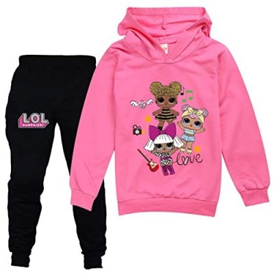 Cute Girls Hoodie Sweater and Sweatpants Tracksuit Sets for Kids Toddler Girl Clothes Set