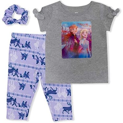 Disney Frozen II 3-Piece Leggings for Girls & Toddlers with T Shirt & Scrunchie