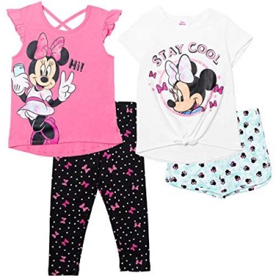 Disney Minnie Mouse 4 Piece Mix n' Match T-Shirts Shorts & Legging Set