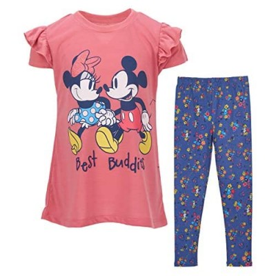 Disney Minnie Mouse Girls Short-Sleeves Top and Leggings Set
