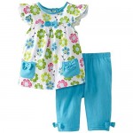 Frogwill Little Girls 2 Pieces Playwear Set with Bow and Applique