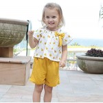Infant Toddler Baby Girl Clothes Ruffle Short Sleeve Tops Denim Jeans Pants 2PCS Cute Summer Outfit Set