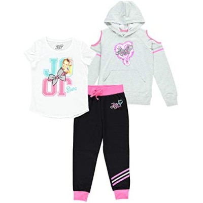 JoJo Siwa Clothing Set  Graphic Cold Shoulder Hoodie  Top and Legging  3-Piece Outfit Set - Girls Sizes 4-16