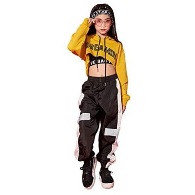 LOLANTA Girls 3 Piece Outfits Cropped Hoodie Tank Top Jogger Pants Set  Hip Hop Jazz Street Dance Skateboarding Clothes