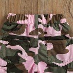 Toddler Girls Clothes Blessed Crop Tops for Girls+ Girls Camouflage Pants with Pockets 2PCS Toddler Summer Outfits