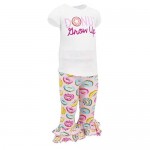 Unique Baby Girls Donut Grow Up Birthday Ruffle Pant Outfit