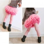 Auranso Little Girls Footless Leggings Pants with Lace Ruffle Tutu Skirt 2-9T
