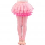 BOOPH Little Girls Footless Leggings with Ruffle Tutu Skirts Kids Tights Pants