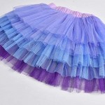 DXTON Girls Rainbow Flower Tulle Skirt Toddler Tutu Girls Clothes
