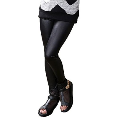 Fitcat Kids Toddler Girls Faux Leather Pants Shiny Strech Leggings Tights