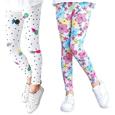 Max Shape 2 Pack Leggings for Toddler Girls Flower Pants for Girls  Girls Stretch Leggings Size 10-12