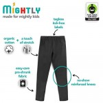 Mightly Girls' Leggings with Reinforced Knees | Organic Cotton Fair Trade Certified 2-Pack Toddler and Kids Clothes Set