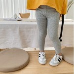 vanberfia Girls Leggings Pants 3 Pack Stretchy Cotton Basic Leggings Ankle Length Tight 2-5T