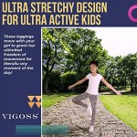 VIGOSS 4 Pack Leggings for Girls | Soft Stretch Cotton and Stylish Solid Colors and Patterns