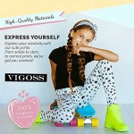 VIGOSS 4 Pack Leggings for Girls | Soft Stretch Cotton and Stylish Solid Colors and Patterns