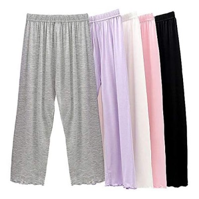 Coralup Girls 5-Pack Solid Pants Lightweight Soft Pant Bottoms 2-10 Years