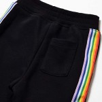 Mirawise Girls' Joggers Sweatpants with 3 Pockets Elastic Waist Pull-on Rainbow Striped Pants