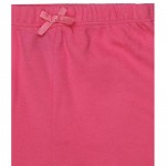 ToBeInStyle Girl's 6 Pack Solid Color Cotton Casual Pink Pants Crochet Trim