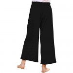 V.&GRIN Girls Wide-Leg Pants Pull-On Tie-Waist Stretchy Lounge Pants for Girls 8-16 Years