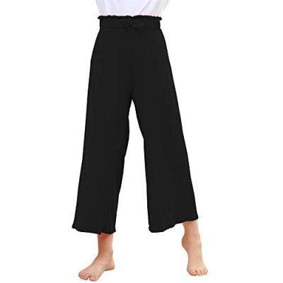 V.&GRIN Girls Wide-Leg Pants  Pull-On Tie-Waist Stretchy Lounge Pants for Girls 8-16 Years