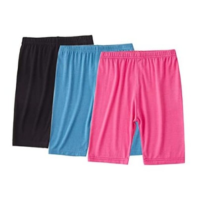 Girls Bike Shorts Athletic Dance Shorts for Under Dress  3 Pack Safe Active Shorts Underwear