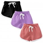 Girls Boys 3 Pack Running Athletic Cotton Shorts Kids Baby Workout and Fashion Dolphin Summer Beach Sports