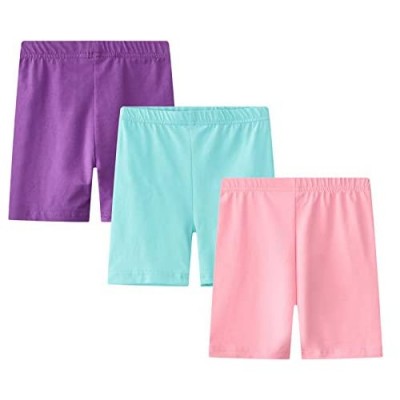 HILEELANG Toddler Girl Bike Shorts Summer Cotton Short Tights Active Safety Underdress Dance Shorts Set 3-Packs