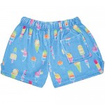 iscream Big Girls Silky Soft Plush Fleece Shorts - Snacks & Sweets Collection