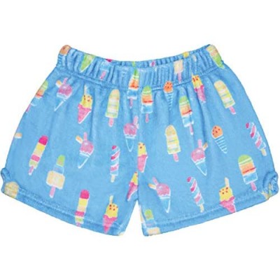 iscream Big Girls Silky Soft Plush Fleece Shorts - Snacks & Sweets Collection