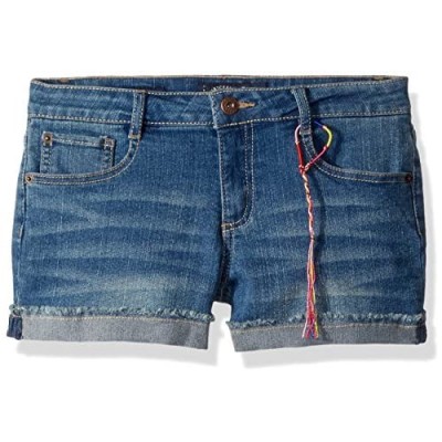Lucky Brand Girls' 5-Pocket Cuffed Stretch Denim Shorts