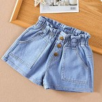 Moru Toddler Baby Girls Casual Denim Shorts Summer High Waisted Jeans Short