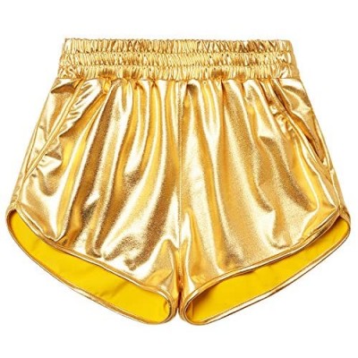 Perfashion Girls Metallic Shorts Sparkly Shiny Hot Pants Gold/Silver/Pink Outfit