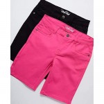 Real Love Girls' Shorts - Super Stretch Twill Bermuda Shorts (2 Pack)