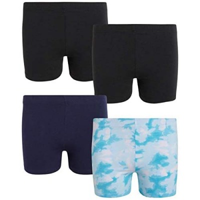 Rene Rofe Girls’ Bike Shorts – Snug Fit Cotton Playwear Dance and Play Under Dress Shorts (4 Pack)