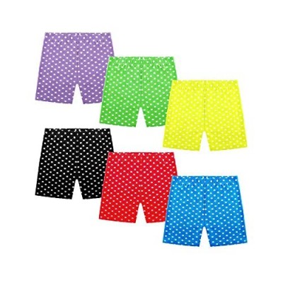 Ruisita 6 Pack Girls Dance Shorts Bike Shorts Wave Point Shorts Breathable and Safety