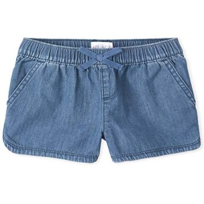 The Children's Place Girls' Slim Denim Pull on Shorts