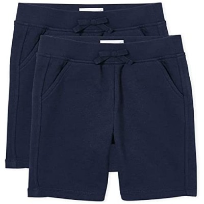 The Children's Place Girls' Uniform Active French Terry Shorts 2-pack